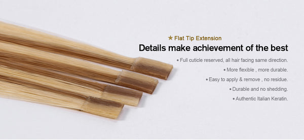 Flat tip hair extension