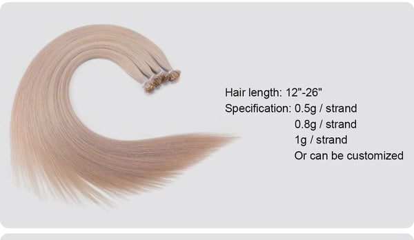 V tip hair extension customized quickly 12-24 inch