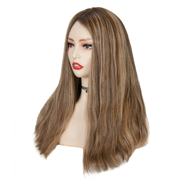 Highlighted Natural Wave European Human Hair jewish wig kosher silk top full lace For Women